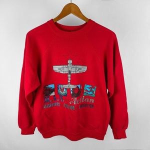 Vintage 80s MAN Of Action Maneuvers Aviation Navigation Crewneck Size S